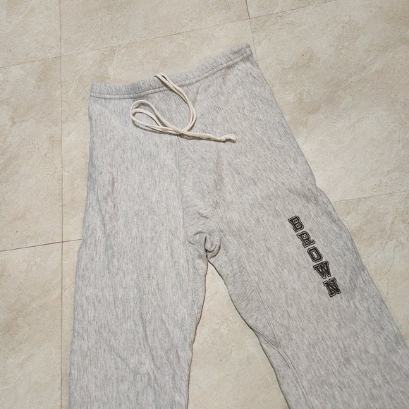 VTG 80s Champion Reverse Weave Warmup Brown University Sweatpants Pants S Small - Picture 3 of 13